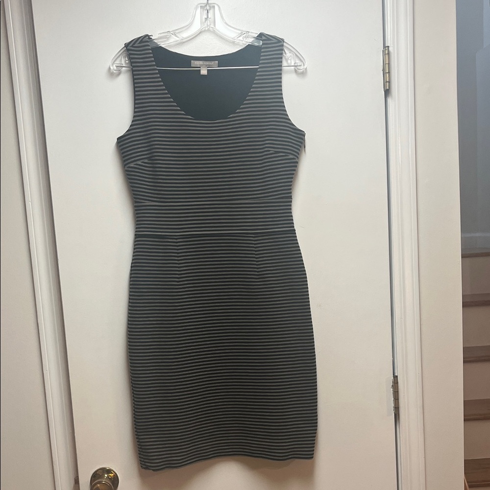Banana Republic Women’s Black and Taupe Striped Sheath dress